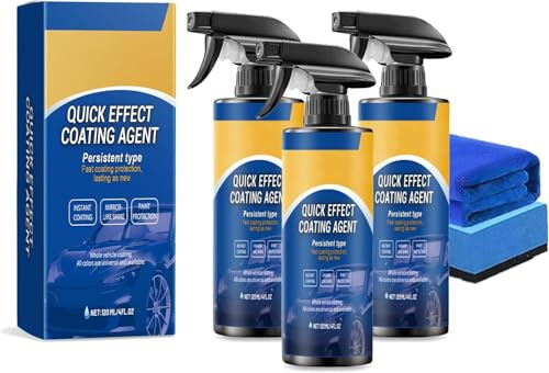 Spray Auto, Quick Effect Coating Agent, 3 in 1 Hochschutz-Auto-Beschichtungsspray, Autopolitur Kratzer Entfernen, Car Quick-Acting Coating Agent Spray Autolack (3PC)