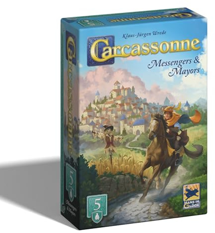Hans im Gluck | Carcassonne: Messenger & Mayor Expansion 5 Refresh | Board Game Expansion | Ages 7+ | 2-5 Players | 45 Minutes Playing Time
