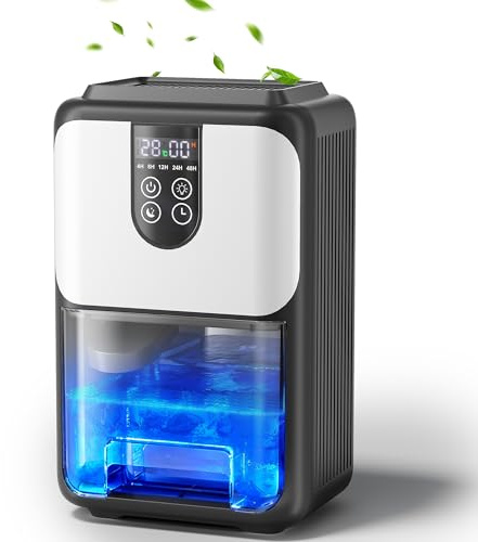 Dehumidifiers for Home Damp 1.8L Portable Dehumidifier Ultra quiet & Auto Shut off 4/8/12/24H/48H Timer compact Dehumidifiers for Drying Clothes Bedroom Bathroom Wardrobe