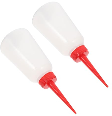 CLISPEED 2pcs Oil Dispenser Bottles with Precision Red Nozzle for Sewing Machines Ergonomic Squeeze Bottles Compatible with Flatbed Needle Models for Continuous Use Sewing