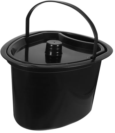 MOLUCKFU Pot de Chambre Plastique avec Couvercle Étanche Bac à Urine Résistant pour Personnes Âgées Garçon Fille Femmes Enceintes et Patients Seau Hygiénique pour Usage Domestique et