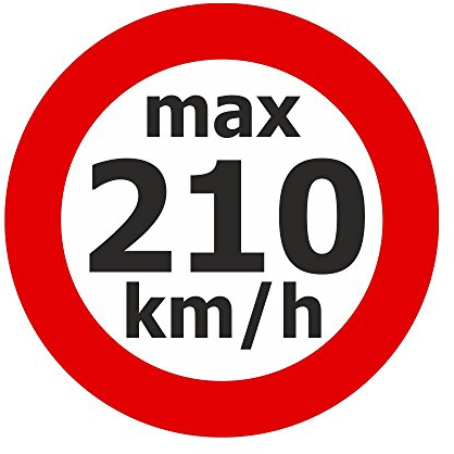 Geschwindigkeitsaufkleber max. 210 km/h - 200 Stück