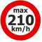 Geschwindigkeitsaufkleber max. 210 km/h - 200 Stück