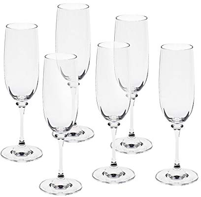 CRISTALICA Sektglas 6er-Set Condor Optik 190ml Kelch Schampus Champagner Bleikristall klar