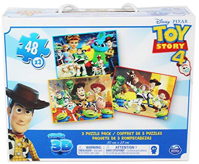 Spin Master 6052966 Toy Story 4 Super 3D Puzzle 4-3 PackSuper, Mehrfarbig