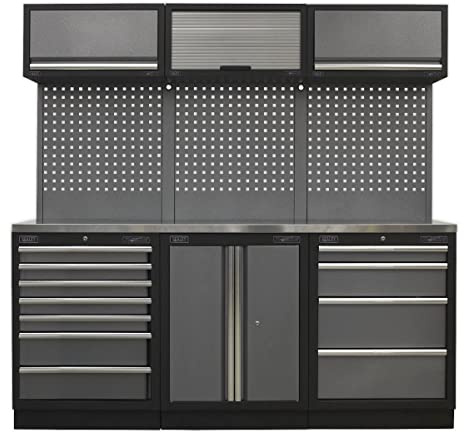 Sealey Modular Storage System Combo - Stainless Steel Worktop - APMSSTACK07SS