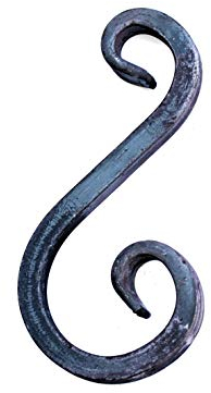 UHRIG Arco en forma de S, caracol de hierro forjado de acero cuadrado de 12 x 12 mm, elemento decorativo de hierro forjado para barandillas, vallas, etc. 180 x 88 mm