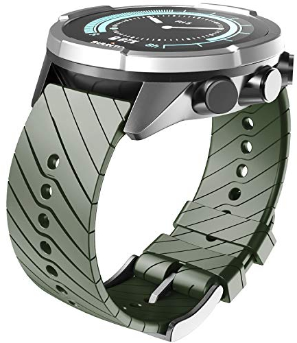 ANBEST Kompatibel mit Suunto 9 Baro Armband, 24mm Silikon Armbänder Ersatzarmband für Suunto Spartan Sport Wrist HR, Armee Grün