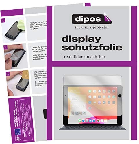 dipos I 2x Protector de pantalla compatible con Apple iPad 10.2 pulgada (2020) pelicula protectora claro
