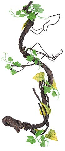 Oumefar Künstliche Reptilien Vine Climber Jungle Forest Bend Zweig Terrarium Cage Decor Künstliche Kletterpflanzen für Eidechsen Frösche Schlangen(L)