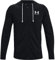 Under Armour Herren Rival Terry Left Chest Full Zip, schweißableitender Kapuzenpullover mit Reißverschluss, warme Kapuzenjacke mit offenen Seitentaschen,Black / / Onyx White,LG