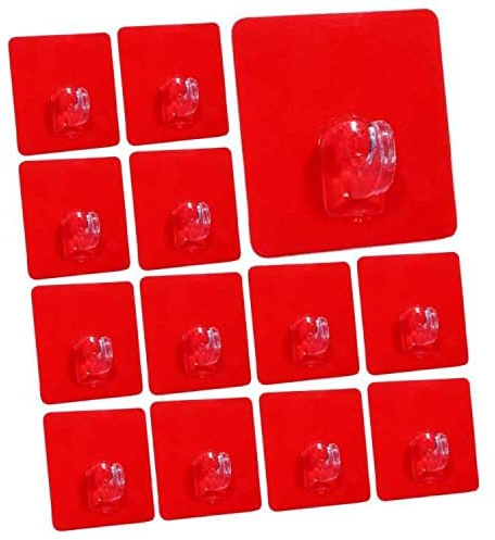 Laimew 13 pezzi ganci adesivi per mensole senza foratura 15 kg ganci da parete trasparenti resistenti per bagno camera da letto e cucina
