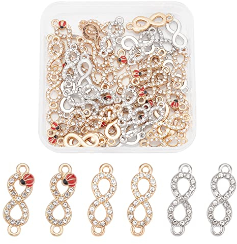 SUPERFINDINGS 48 Stück 3 Stil Legierung Strassglieder Verbindungsstücke Legierungsanhänger Verbindungsstücke Charms Legierungsglieder Für Die DIY Schmuckherstellung