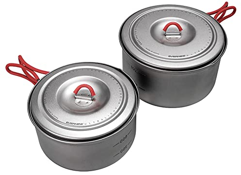 EVERNEW Unisex-Erwachsene Topf, Titan, 900ml & 1300ml