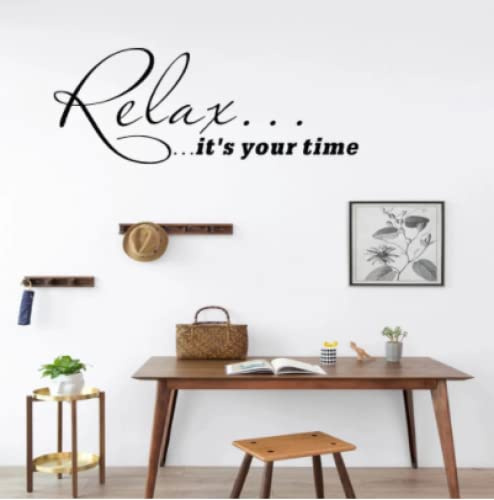 Relax It's Your Time Life Zitat Wandtattoo, 57X22CM