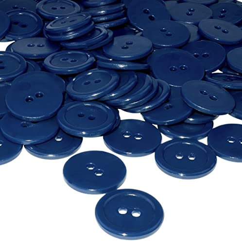 AERZETIX - C56384 - Satz von 50 Knöpfe zum nähen runden Ø20x2.2 mm mit 2 löchern 32L L32 - farbe dunkelblau - aus kunststoff - durchmesser der öffnung 2 mm - kurzwaren kleidung mode