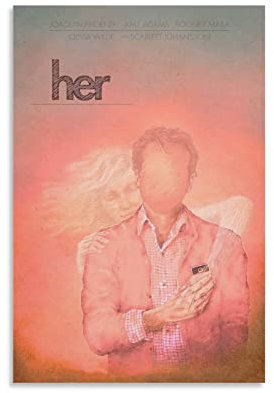 Filmposter Her Science Fiction, romantisches Poster, dekoratives Gemälde, Leinwand, Wandkunst, Wohnzimmer, Poster, Schlafzimmer, Gemälde, 50 x 75 cm
