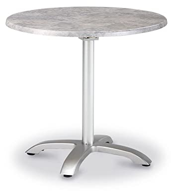 Beauty.Scouts Klapptisch Rotoru rund 90cm 4-Bein-Gestell Silber Gartentisch Gartenmöbel Outdoor Gartenmöbel Terrasse Garten Möbel Esstisch Farbe Silber/Beton