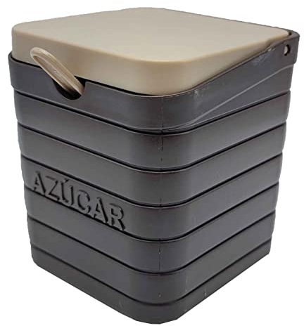 AC – Azucareros Cuadrado - Fabricado en Plástico – Apto para ser Usado como salero - 10,7 x 9,5 x 9,5 cm – Color Marrón