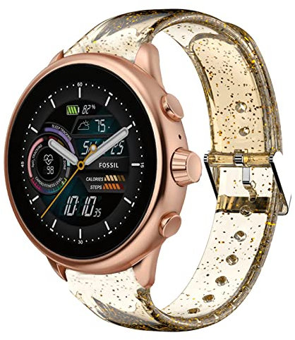 Blueshaweu - Pulsera transparente compatible con la pulsera Fossil Gen 6, compatible con la serie Fossil Gen 6, correa de repuesto transparente para smartwatch