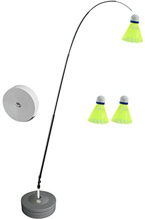 Amagogo Badminton-Einzeltrainingsgerät, tragbares Selbstübungsgerät, einfach zu verstauen, alleine Spielen, für Kinder, Erwachsene, Zubehör, dehnbar, guter, mit 3 Badminton
