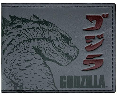 Animation Godzilla Kaiju König der Monster Geprägte Geldbörse/Geldbeutel Bi-Fold ID & Kartenhalter, Grau