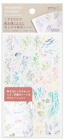 Midori 82636006 Aufkleber Aquarell Meeresmuster