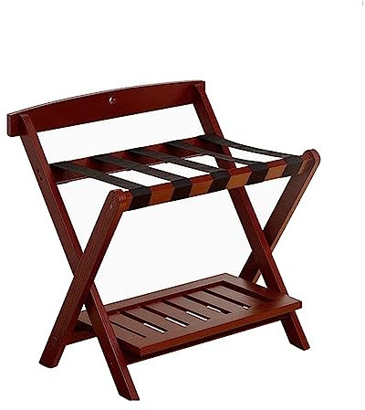 Porte Valise Pliant - Porte-Bagages, Porte-Bagages Pliable avec Dossier,Porte-Valise D'hôtel Professionnel,Étagère De Rangement pour Chambre d'amis pour Sac De Voyage,60X50X65CM (Color : Red, Size :