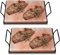 Ansobea 2 set XXL Salzstein zum Grillen, 20x30x3cm Salz Grillsteine Mit Eisenplatte, Original Kristallsalz, Wiederverwendbar Salzgrillstein, Salzplatte zum Grillen für BBQ