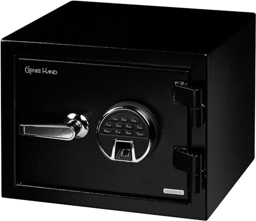 Genie Hand | Cassaforte Elettronica da Armadio Ignifuga con Apertura con Impronta Digitale, Combinazione o Chiave con Sistema Anti Bounce