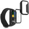 kwmobile Carcasa Compatible con Xiaomi Smart Band 8 Active/Redmi Band 2 Funda - 2X Protector Pantalla Completo de Cristal Templado - Ultrafino y antigolpes - Transparente/Negro