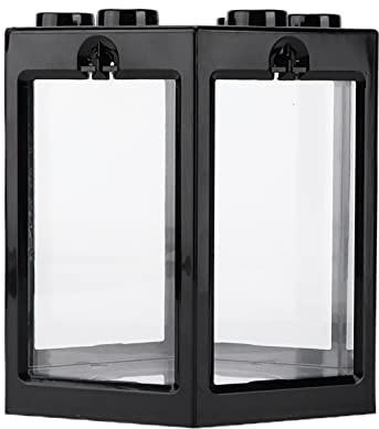 Sechseckiges kleines Aquarium, überlagerbares und tragbares Mini-Aquarium Bürodekorationen (schwarz)