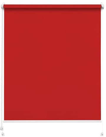 Rettika Sichtschutz Rollo ohne Bohren - Rot, Breite: 35cm, Höhe 120 - Rollos für Fenster ohne Bohren, Fenster rollos für innen, Jalousien zum Klemmen, Klemmrollo