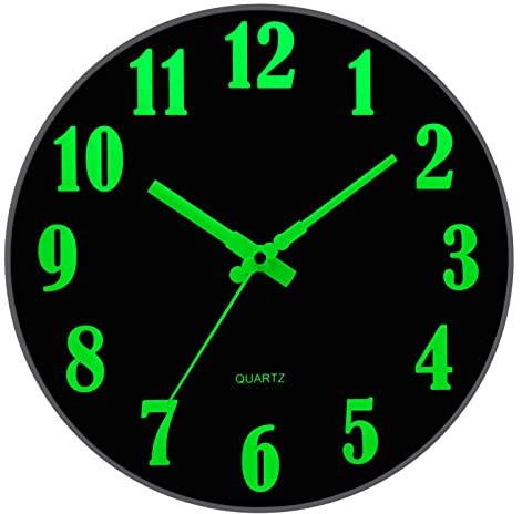 Warminn Wanduhr Leuchtend Ohne Tickgeräusche Lautlos 30cm Quarz Modern Groß Batterie Betriebene Wanduhr Einfach zu Lesen für Zimmer Zuhause KüChe Schlafzimmer Büro Schule (Leuchtend Wanduhr 1)