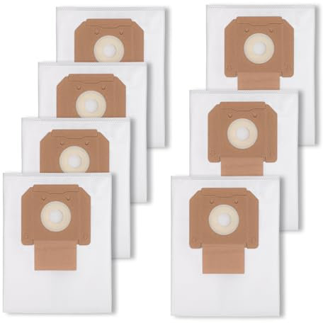 VB090F Fleece Filter Bag, suit for Bosch VAC090A and VAC090S dust extractors,7-Pack,White