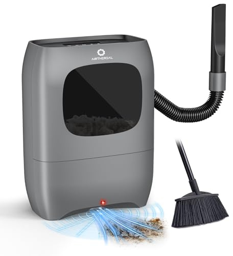 AIRTHEREAL T1 Touchless Vacuum Automatic Dustpan with 2 Operation Modes - Ultra Fast & Powerful Corded Canister Vacuum for Sweeping Salon, Pet Hair, Food, Dirt, Kitchen, 20Kpa 1500 Watt Max Suction