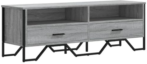 vidaXL TV Schrank, Fernsehtisch mit Stauraum, Fernsehschrank für Wohnzimmer, TV-Regal Lowboard für Fernseher, Grau Sonoma Holzwerkstoff