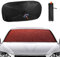 Hiseng Parasol Coche Delantero, Parasol para Parabrisas de Coche Anti-UV, Parasol Coche Aislamiento Térmico, Parasol Coche Delantero Plegable Estampado de Lentejuelas (Rojo)