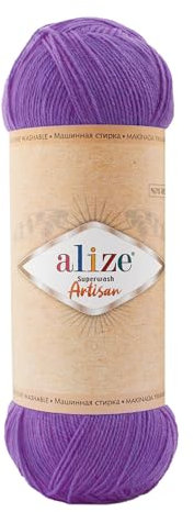 100g Sockenwolle Alize Superwash Artisan 75% Wolle Strickwolle Häkelgarn Farbwahl, Farbe:44 lila