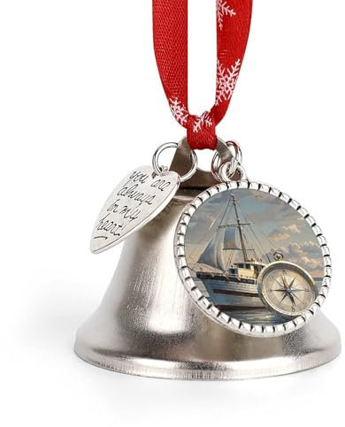 Glocken, Schiff und Kompass bedruckte Weihnachtsglocken, Weihnachtsglocken, Ornamente, hängende Weihnachtsglocken