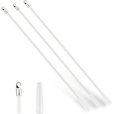 Blind Wand Replacement with Hook Blinds Wand Extension Curtain Pull Wand Fiberglass Wand for Blinds (3, 26 inch)