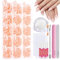 Teenitor Short French Tip Press on Nails - 15 Sizes, Short Almond Shape, Fake Gel Nails