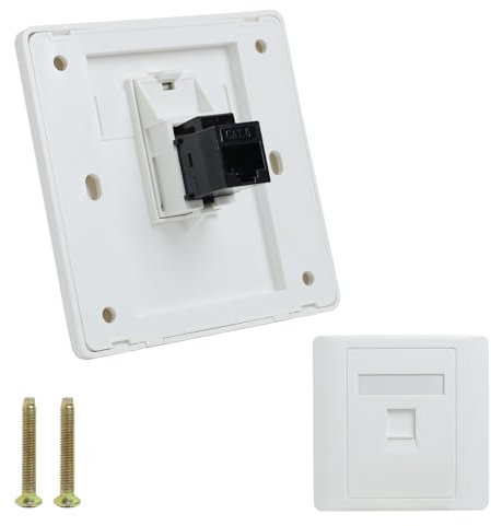 Enchufe de red Gigabit Cat6 – Enchufe de pared RJ45 de doble paso para instalación de cable Ethernet
