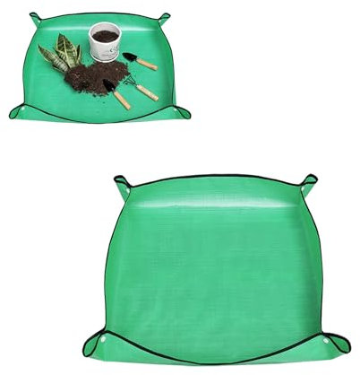 KMKANPO 50 * 50cm Tapis de Jardinage Imperméable Vert,Tapis De Jardinage Portable,Tapis de Plantation de Pliable,pour Rempotage,Jardinage Plantes de intérieur