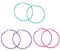 3 Paar Große Neon-Ohrringe Damen,90er Jahre Accessoires,Neon Pink,Runde Metall-Ohrringe,80er Jahre Retro Schmuck,Vintage Creolen Frauen für Party,Mottoparty,Alltägliche Kostümparty,Kostümzubehör