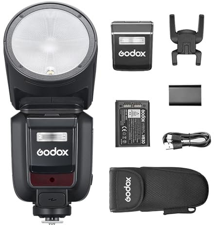 Godox V100C V100 C V100-C V100-C Flash Speedlite à tête ronde pour appareils photo Canon EOS 100 Ws TTL HSS 1/8000s 2,4 G Lumière LED intégrée