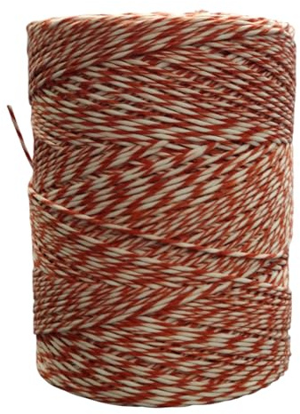 Schinkenfaden 300m – Wurstgarn, Wurstbindegarn, Küchengarn, Strick, Schnur, für Fleischwaren, Grillen, Kochen, Basteln, Wurstbindfaden, Hochwertige Qualität, Hanfgarn (Rot und Weiß)