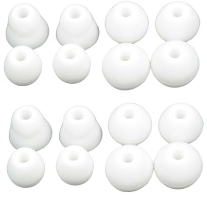 Rhinenet 16 PCS Silicone Tips Replacement Earbuds Tips for Powerbeats Pro, Beats X, Beats Flex, Urbeats, BeatsTour Wireless Earphone Ear Tips Fit in The Charging Case Ear Covers, S/M/L, White