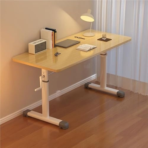 EGEN Handkurbel Stehpult, höhenverstellbarer Computertisch, Sitz-Steh-Schreibtisch, Handhebender Schreibtisch, Arbeitstisch für Schlafzimmer, Wohnzimmer(Natural,31.5 * 23.6in)