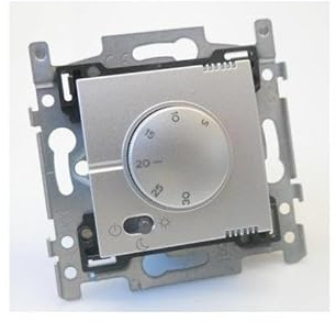 Niko - Thermostat électronique analogique 1 poste 2 modules pour chauffage centrale couleur sterling coated sans plaque NIKO